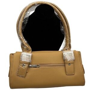 Structured Satchel Bag Handbag‎ Beige Zippered Shoulder Bag Purse nwt